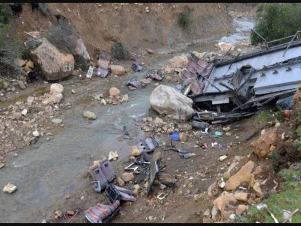 Kemalangan itu berlaku di daerah Khuzdar di wilayah Punjab pada Jumaat pagi.