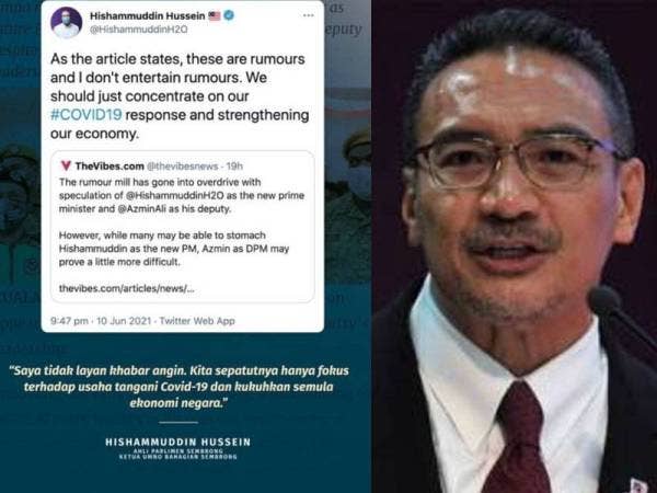 Tangkap layar Twitter milik Hishamuddin berhubung perkara itu pada Jumaat.