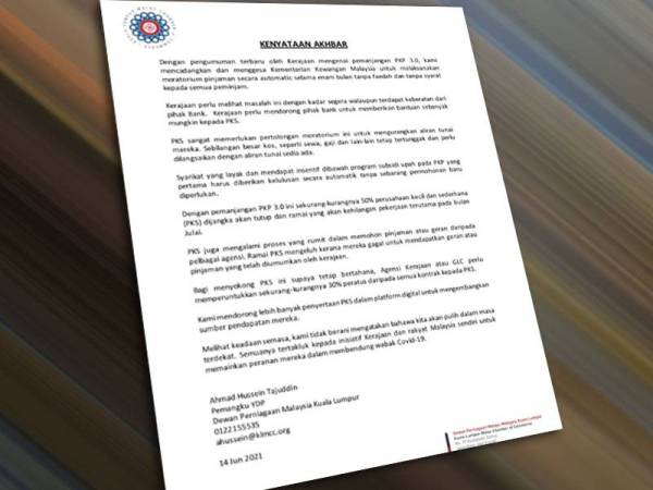 Kenyataan DPMM Kuala Lumpur pada Isnin.