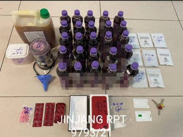 Antara dadah yang dirampas dalam operasi Jabatan Siasatan Jenayah Narkotik Kuala Lumpur pada Rabu.