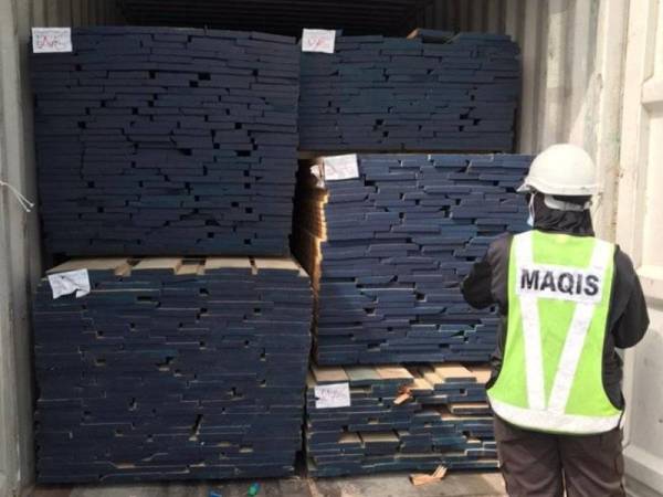Jabatan Perkhidmatan Kuarantin dan Pemeriksaan Malaysia (Maqis) merampas kayu oak merah seberat 28,737 kilogram.