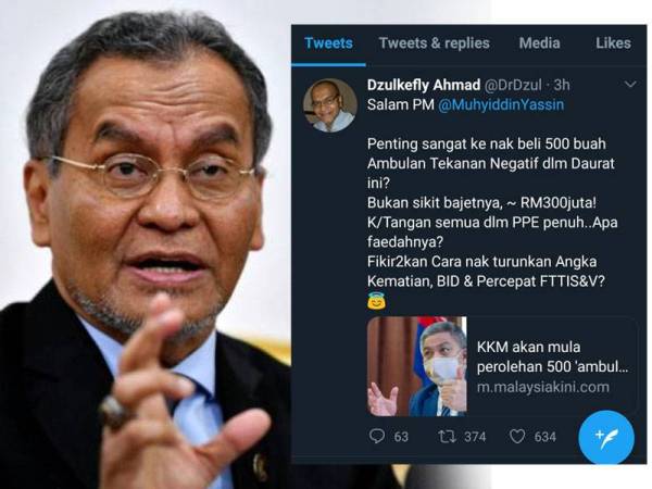 Tangkap layar Twitter Dr Dzulkefly