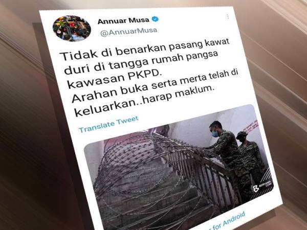 Ciapan Annuar di Twitter beliau pada Sabtu.