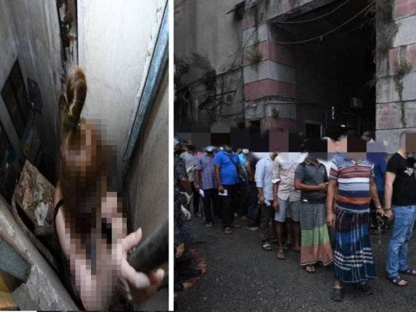 Sebuah bangunan penempatan warga asing di Pudu yang juga dipercayai sebagai sarang pelacuran digempur pada Sabtu.