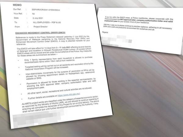 Memo pelaksanaan bekerja di pejabat ketika PKPD.