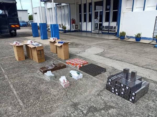 Antara rokok yang dirampas PGA Sabah di Jalan Kampung Manduring, Sapi Nangoh, Beluran.