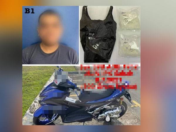 Suspek yang berjaya ditahan bersama syabu dalam serbuan di Sipitang.