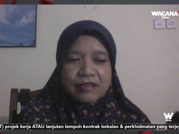 Nuraizah ketika menjadi panelis program Wacana Sinar edisi ke-273 bertajuk ‘Moratorium & i-Citra: Semua Duit ‘i’ yang disiarkan secara langsung di semua platform digital Sinar Harian pada Selasa.