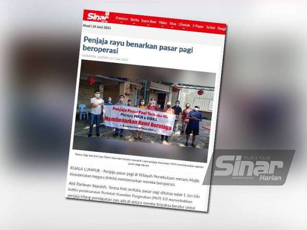 Teresa dan Fadzil menyuarakan masalah penjaja pasar pagi yang meminta mereka dibenarkan beroperasi.