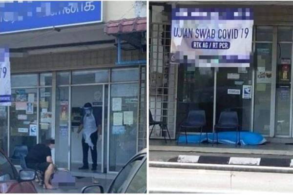 Gambar tular seorang wanita yang tular terbaring tidak sedarkan diri dan meninggal dunia di hadapan sebuah klinik di Klang pada Rabu disahkan positif Covid-19.