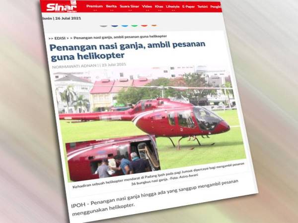 Laporan Sinar Harian pada Jumaat.