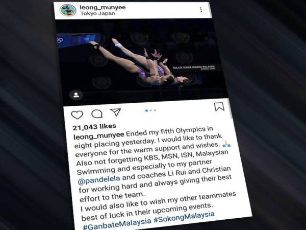 Status terkini yang dimuat naik Mun Yee di akaun Instagramnya.