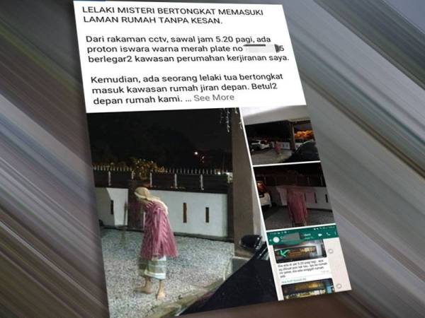 Tular lelaki bertongkat memasuki sebuah rumah di Taman Cengal Jaya di Sungai Petani, Kedah awal pagi Khamis.