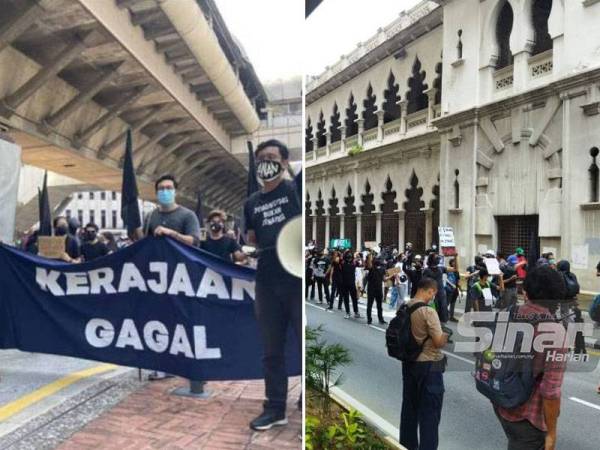 Demonstrasi yang diadakan oleh kumpulan anak muda Sekretariat Solidariti Rakyat di Dataran Merdeka di sini pada Sabtu.