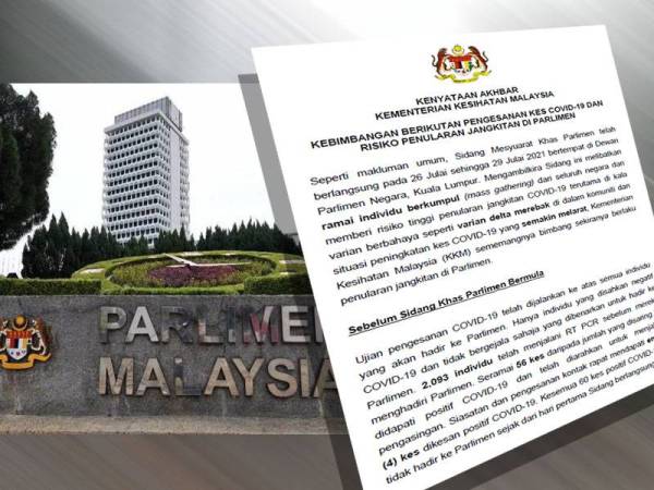 Kenyataan KKM pada Ahad berhubung kebimbangan penularan Covid-19 di Parlimen.
