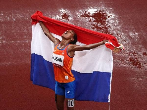 Atlet Belanda itu dalam usaha untuk memenangi acara 1500m, 5,000m and 10,000m. - Foto Olimpik Tokyo