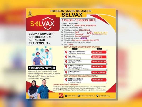 Registration selangkah vaksin Selangor Employers