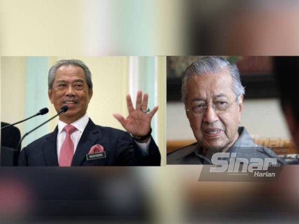 Muhyiddin (kiri) Dr Mahathir (kanan)