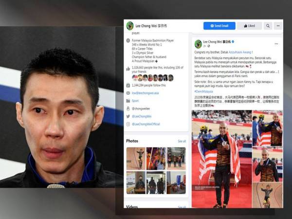 Status dimuatnaik Chong Wei di laman media sosialnya pada Ahad.