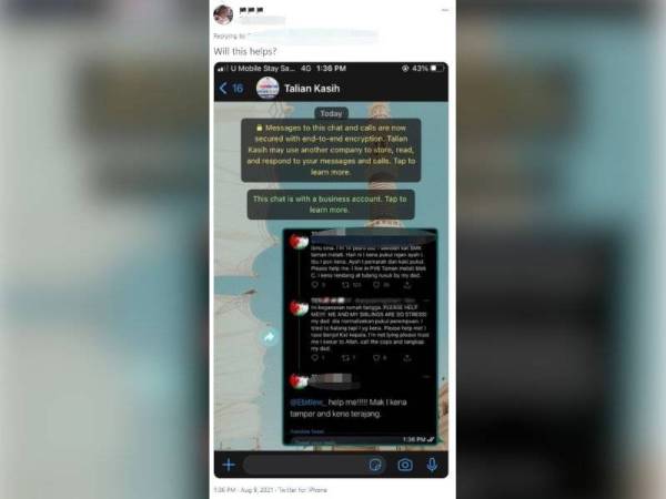 Satu hantaran yang tular di media sosial. (Mohon blurkan nama..tq)