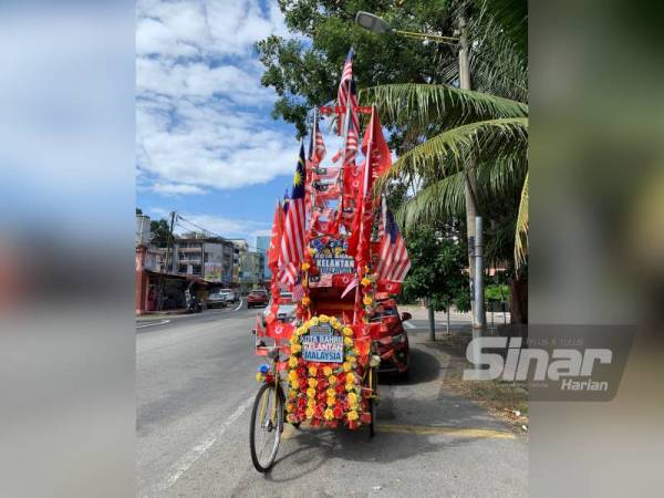 Beca milik Kamarudin sentiasa dihias bila tiba bulan kemerdekaan setiap tahun sejak 2016 lalu.