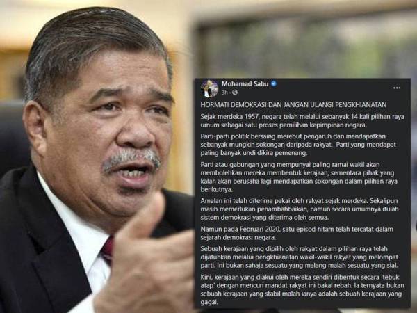 Kenyataan dimuat naik Mohamad Sabu di Facebooknya.