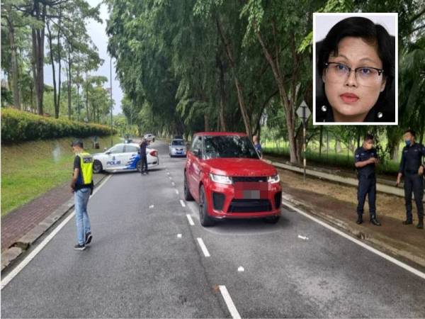 Polis sedang memeriksa di lokasi kejadian di Bukit Rahman Putra di sini pada Isnin. Gambar kecil: Shafa'aton