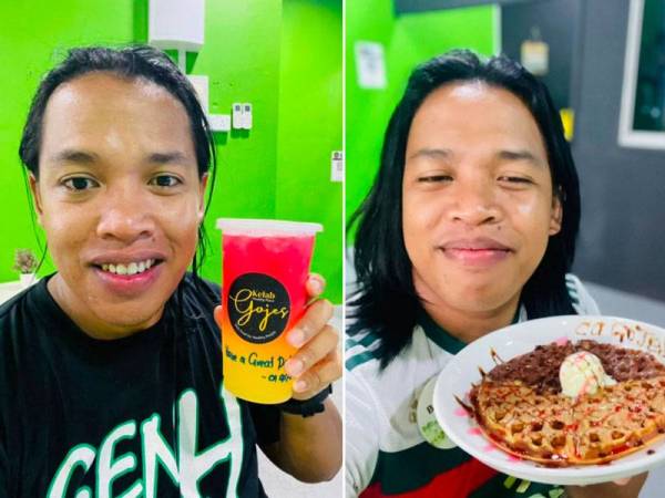 Coach Aliff menunjukkan salah satu produk minuman dan makanan sihat yang sering mendapat tempat dalam kalangan pelanggannya.