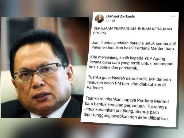 Catatan Mohd Puad di Facebook beliau pada Rabu.