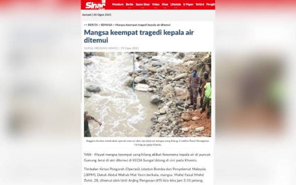 Laporan Sinar Harian pada Khamis.