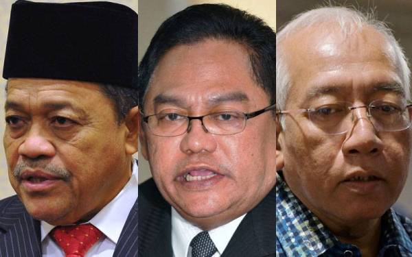 Dari kiri: Shahidan Kassim, Noh Omar, Mahdzir Khalid.
