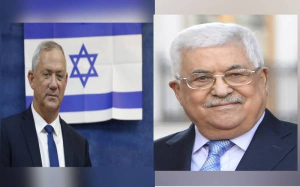 Benny Gantz (kiri) dan Mahmoud Abbas (kanan)