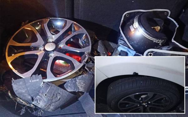 Barang-barang yang terdapat dalam kereta suspek.