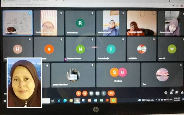 Seramai 38 orang terdiri daripada murid Hamidah dan penduduk sekitar Kampung Delek Baru menyertai Program Malaysia#QuranHour yang diadakan secara dalam talian pada Isnin. Gambar kecil: Hamidah