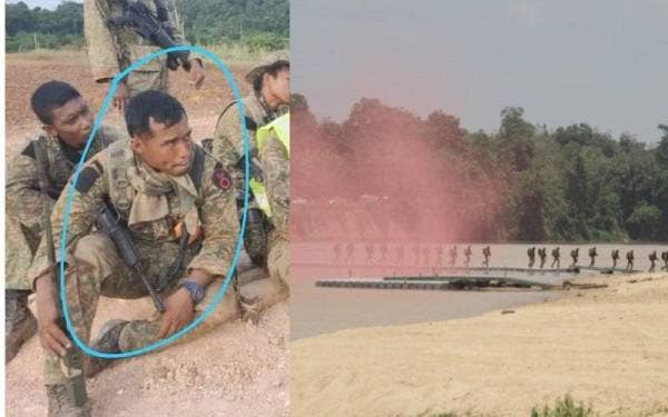 Allahyarham Lans Koperal Mohamad Azrin lemas ketika menjalani latihan pada Ahad.