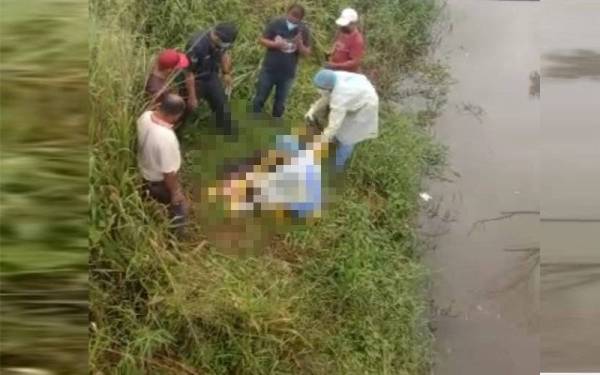 Lelaki yang tergelincir di Sungai Mengkabong berhampiran KKIP berjaya diselamatkan sebelum dibawa ke hospital untuk rawatan lanjut.