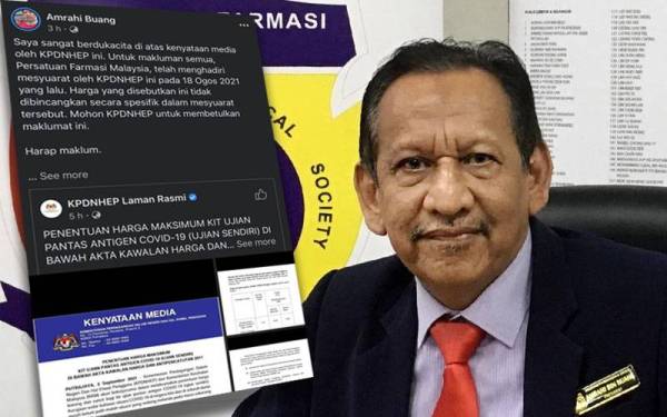 Tangkap layar hantaran di Facebook Amrahi Buang.