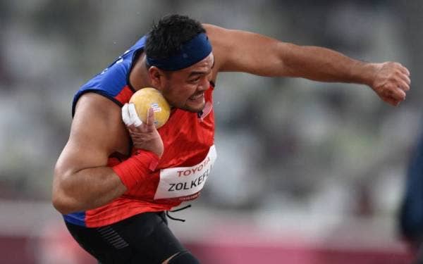 Ziyad ketika beraksi dalam acara lontar peluru F20 (kategori masalah pembelajaran) pada Sukan Paralimpik Tokyo 2020 di Stadium Olimpik baru-baru ini. - Foto Bernama
