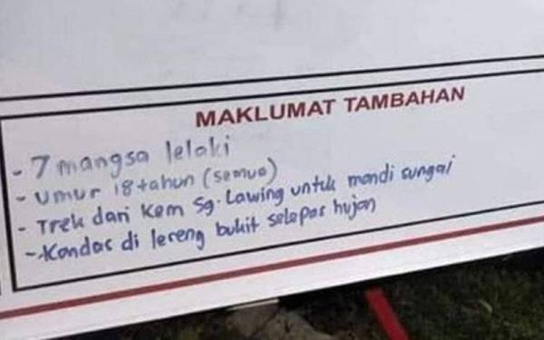 Maklumat dipercayai mengenai kejadian. - Foto pengguna FB