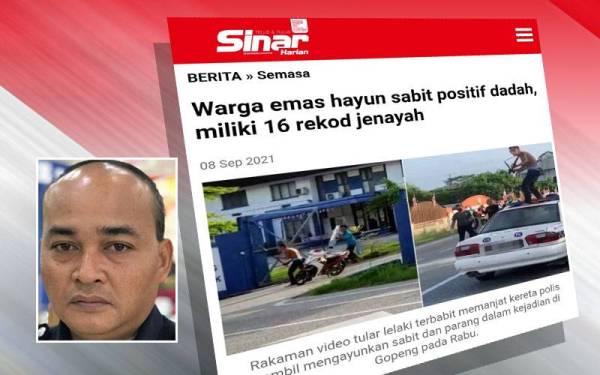 Laporan Sinar Harian pada Rabu. Gambar kecil: Hasron Nazri