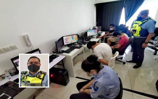 Mohd Fazley (gambar kecil) melihat operasi perjudian yang dilakukan di kondominium terbabit.