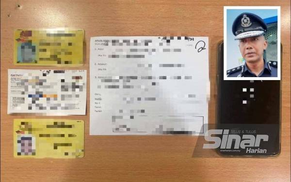 Beberapa dokumen yang dirampas daripada suspek. (Gambar kecil: Asisten Komisioner Soffian Santong)