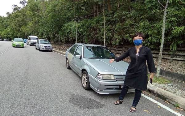 Nicole Tan Lee Koon ketika meninjau lokasi di Taman Bukit Kepayang.