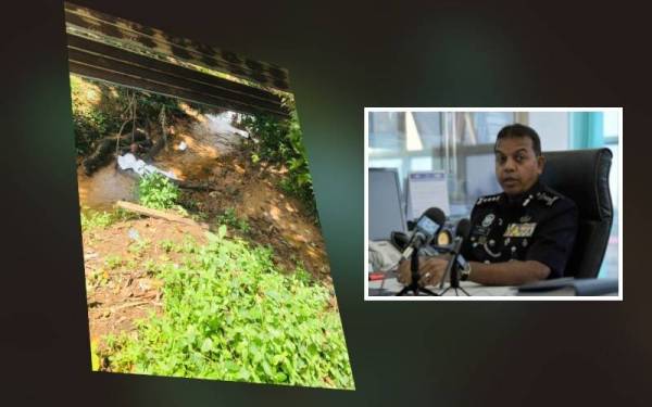 Keadaan Sungai Tawakal, Kampung Baru Sri Aman di sini selepas insiden pembuangan sisa terjadual pada Selasa lalu. Gambar kanan : Ayob Khan