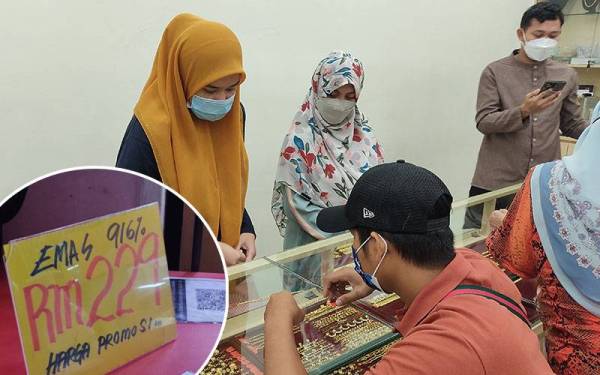 Antara barang kemas yang sering menjadi perhatian pembeli ialah gelang tangan.