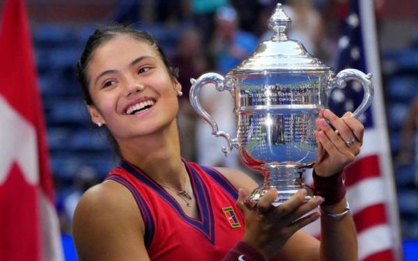 Raducanu dijangka raih pendapatan termasuk dari segi penajaan yang secara keseluruhannya bernilai antara RM5.7 juta hingga RM5.7 billion. - Foto AFP