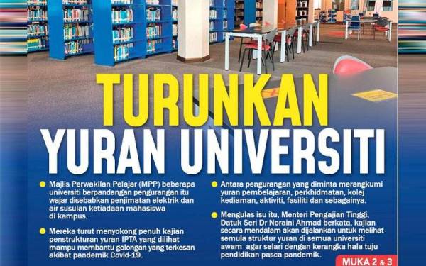 Muka depan Sinar Harian pada Selasa.