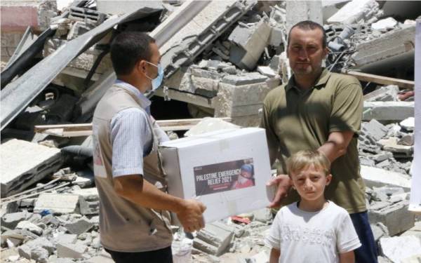 Antara bantuan yang disalurkan GPM Malaysia kepada rakyat Palestin.