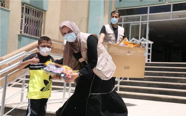 Antara bantuan yang disalurkan GPM Malaysia kepada rakyat Palestin.