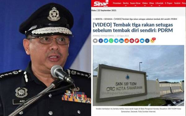 Polis sedang menunggu laporan forensik berkaitan insiden tembakan melibatkan empat anggota TUDM yang terkorban di kem TUDM, Kota Samarahan pada 13 Ogos lepas.